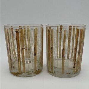 Vintage Cera Glassware for Neiman-Marcus Rocks Glasses Bamboo Design (Set of 2)